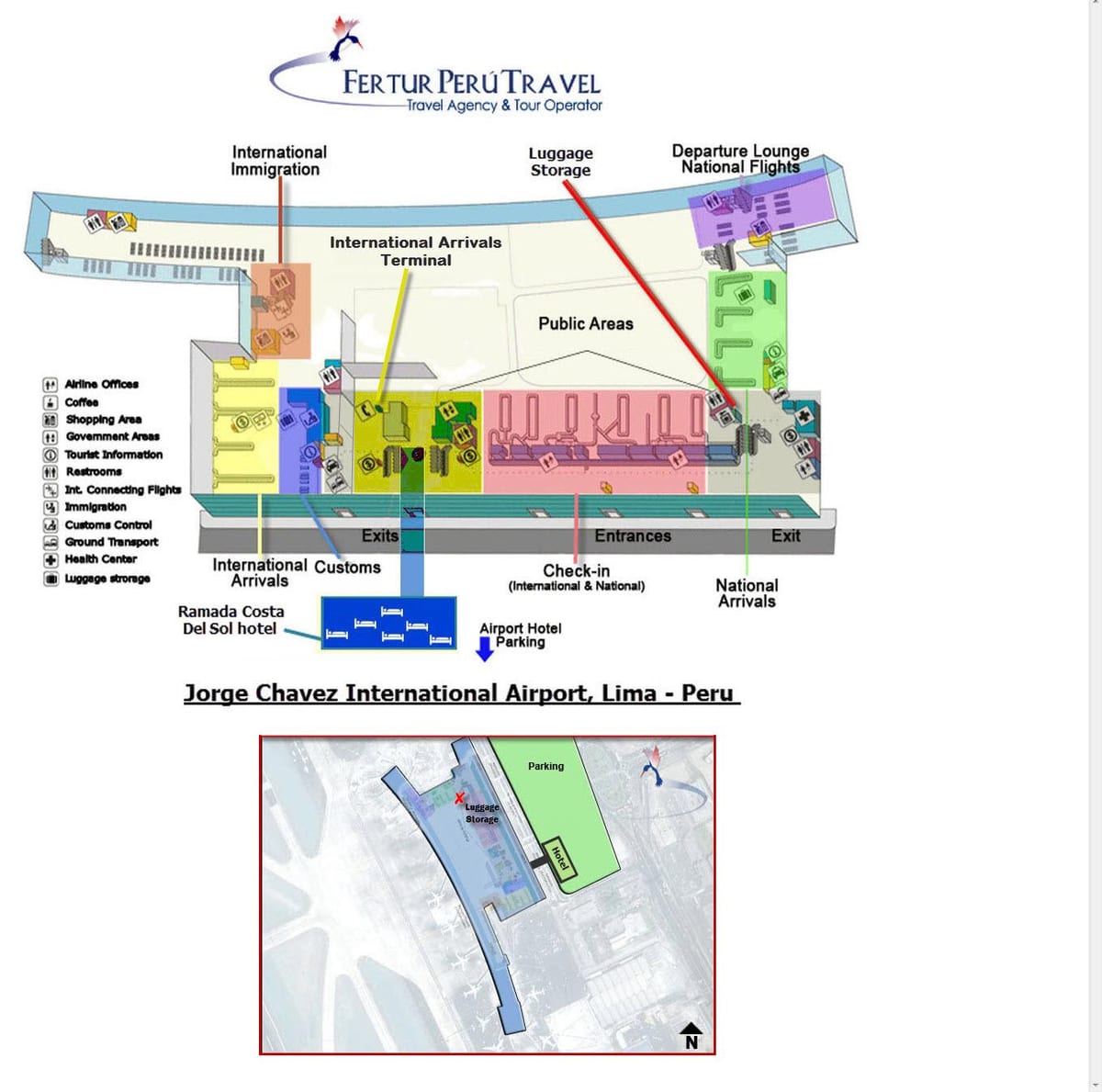 Aeroporto de Lima, terminal mapa