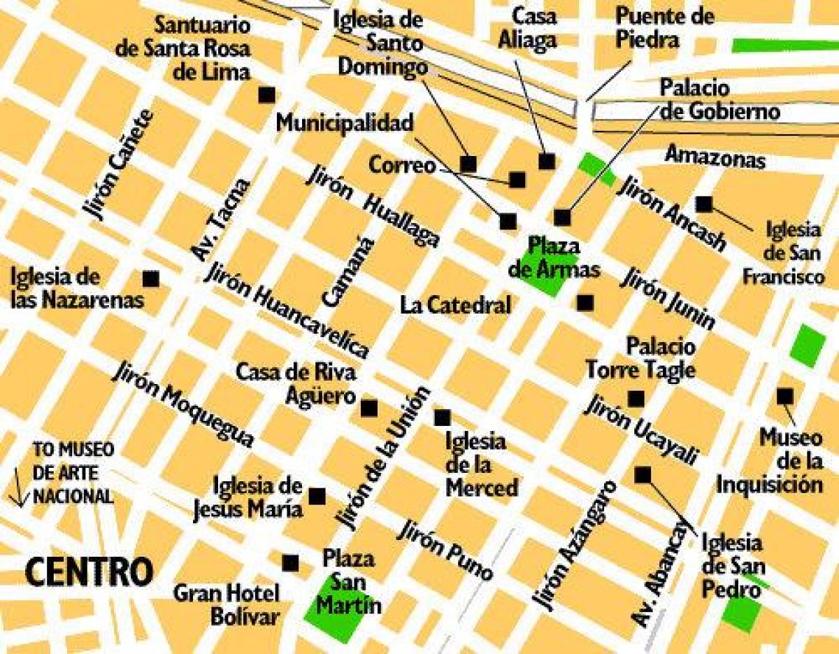 Mapa da cidade de Lima, no peru