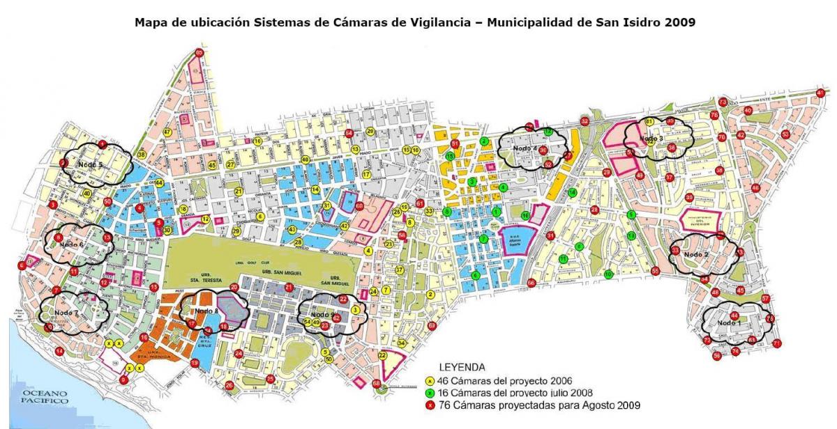 Mapa de san isidro, em Lima